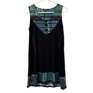 Lior‎ Paris Designer Art Sleeveless Tunic Top Size Measured Stretch Buttons City